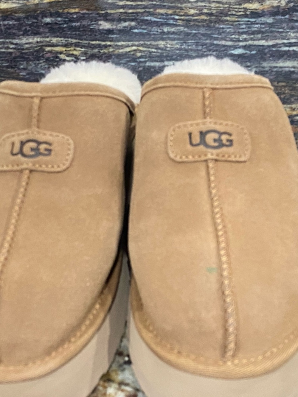 UGG Chestnut Suede Shearling Slip-On Platform